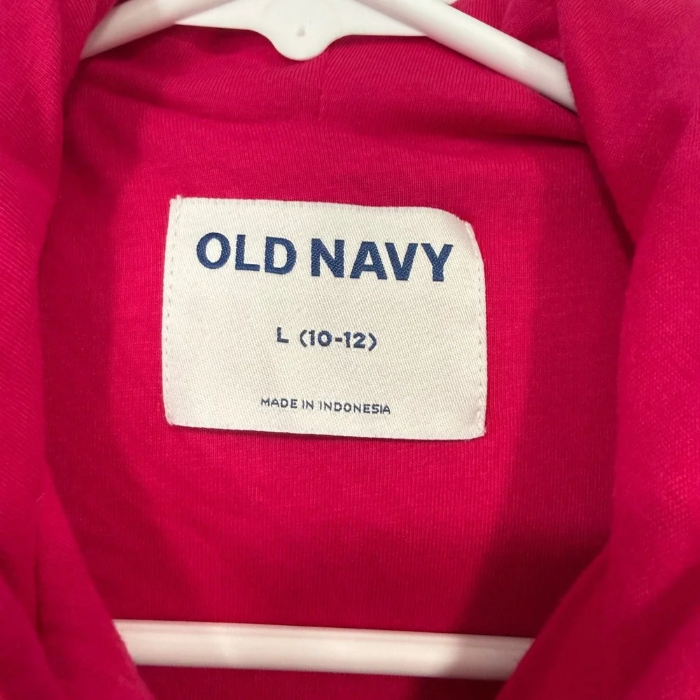 Old Navy Girls Sherpa‎ Fleece Lined Hooded Vest Pink Size Large 10-12